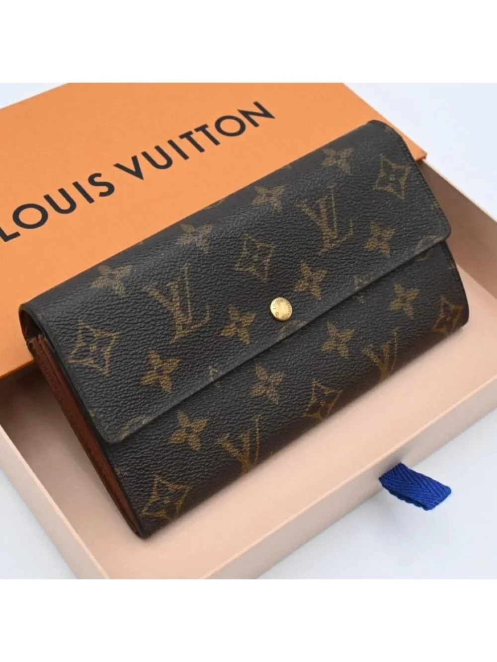 Louis Vuitton Monogram Portefeuille Sarah Wallet Brown